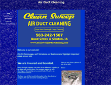 Tablet Screenshot of cleansweepairductcleaning.com